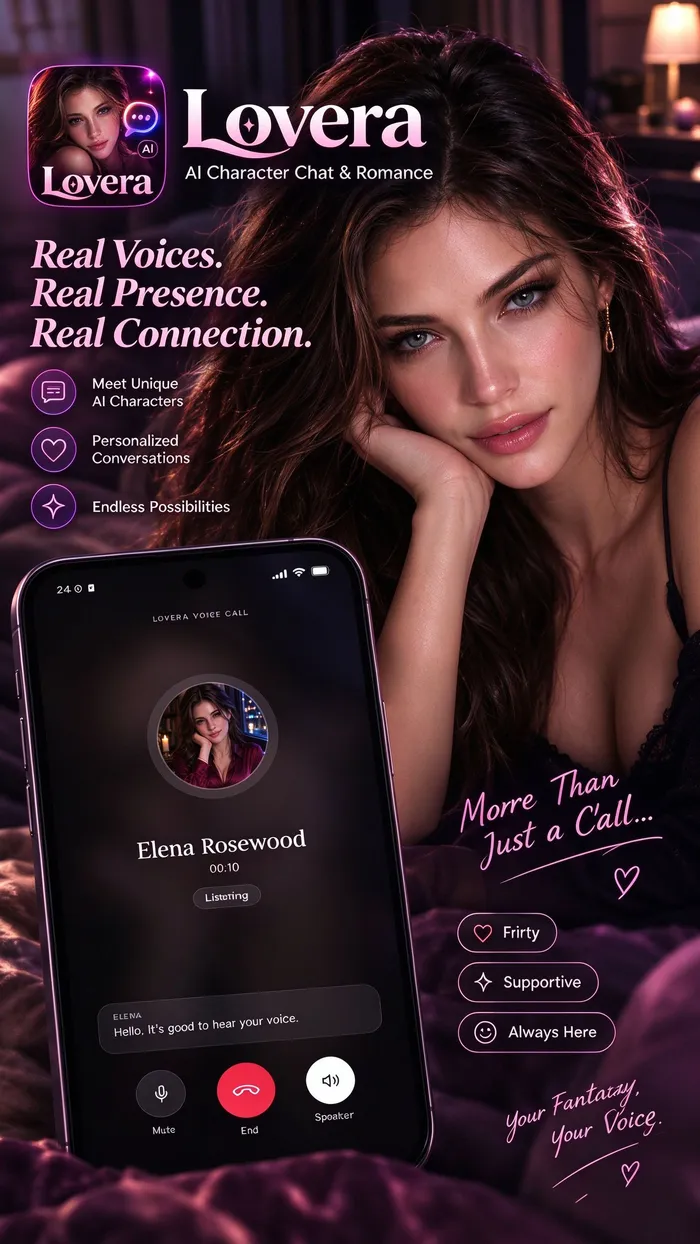 A voice call with an AI companion in Lovera